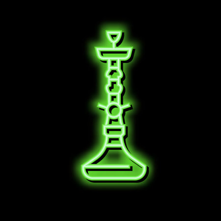 turkish hookah neon glow icon illustrationのイラスト素材