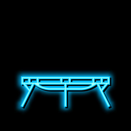 sleeping cot neon glow icon illustrationのイラスト素材