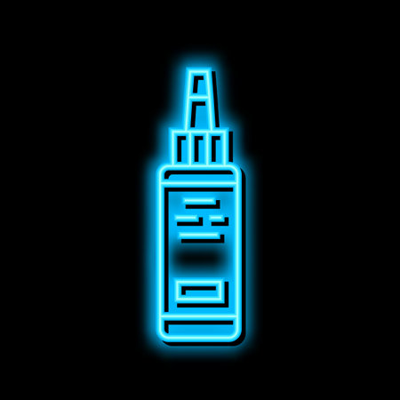 hair growth serum neon glow icon illustrationのイラスト素材