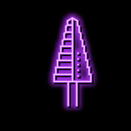 step drill bit neon glow icon illustrationのイラスト素材