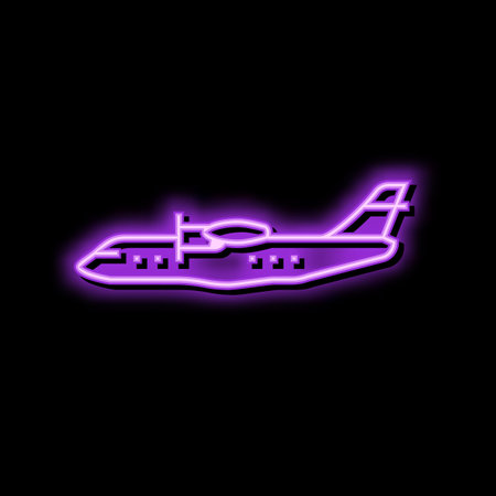 maritime patrol airplane aircraft neon glow icon illustrationのイラスト素材