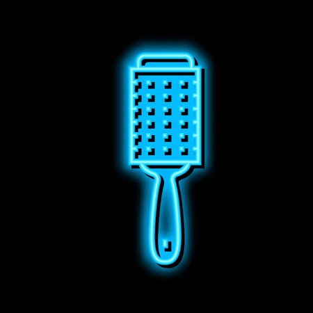 handle brush for housekeeping neon glow icon illustrationのイラスト素材