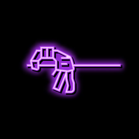 quick grip clamp neon glow icon illustrationのイラスト素材