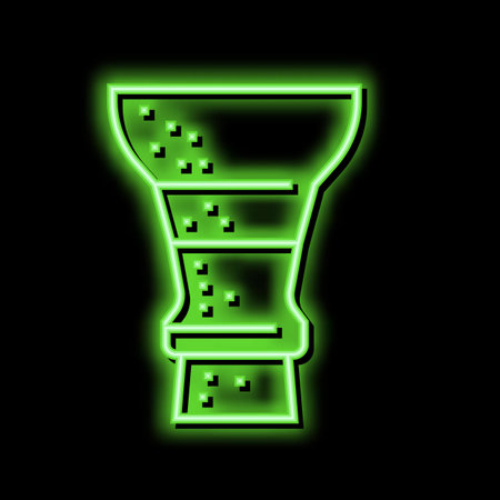 hookah clay bowl neon glow icon illustrationのイラスト素材