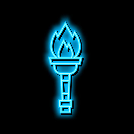 torch ancient greece neon glow icon illustrationのイラスト素材