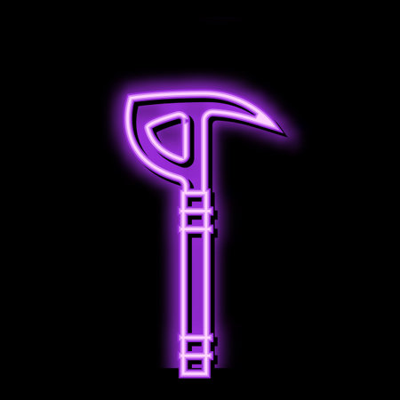 crash axe tool neon glow icon illustrationのイラスト素材