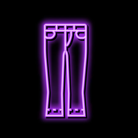 denim pants for women neon glow icon illustrationのイラスト素材