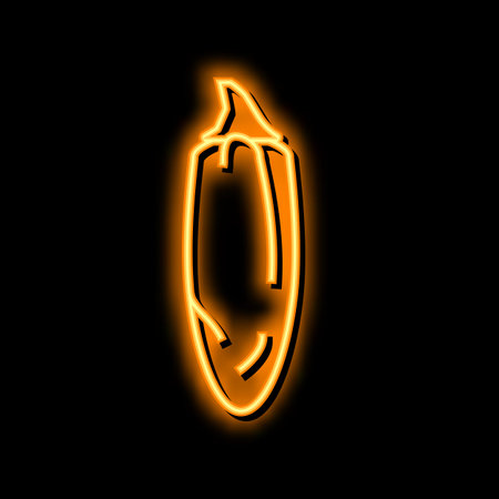 jalapeno pepper neon glow icon illustrationのイラスト素材