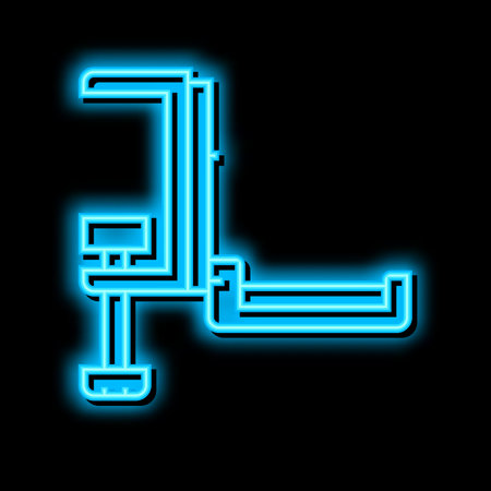 headphone hanger neon glow icon illustrationのイラスト素材