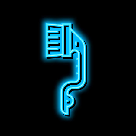 brush housekeeping accessory neon glow icon illustrationのイラスト素材