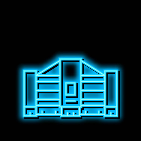 expo center neon glow icon illustrationのイラスト素材