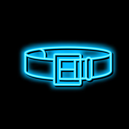 belt clothes accessory neon glow icon illustrationのイラスト素材