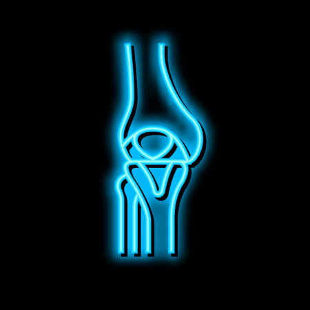 bone human neon glow icon illustrationのイラスト素材