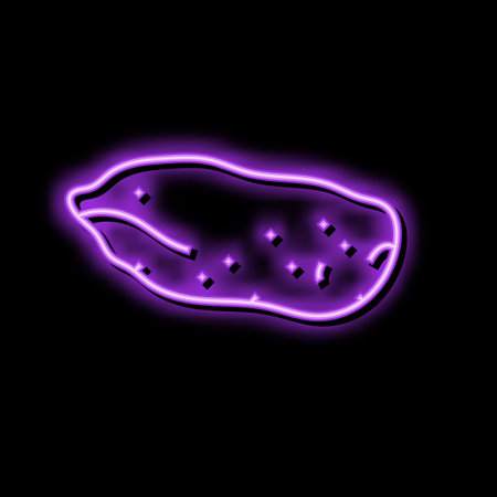 sweet food potato neon glow icon illustrationのイラスト素材