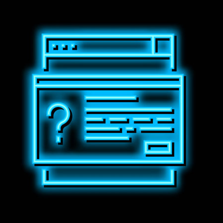 question online ask neon glow icon illustrationのイラスト素材