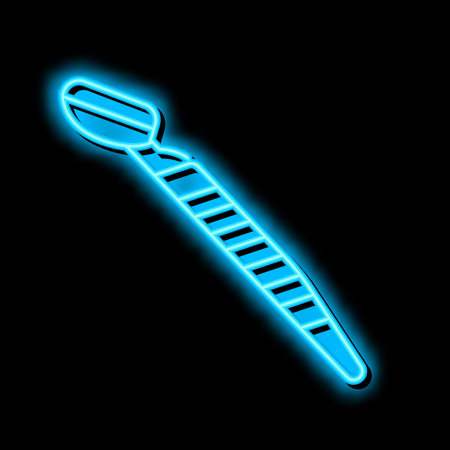 facial razor eyebrow neon glow icon illustrationのイラスト素材