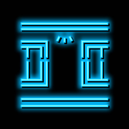 windows top lighting neon glow icon illustrationのイラスト素材