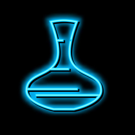 decanter for water neon glow icon illustrationのイラスト素材