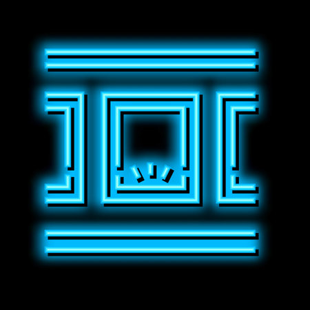 windows bottom lighting neon glow icon illustrationのイラスト素材