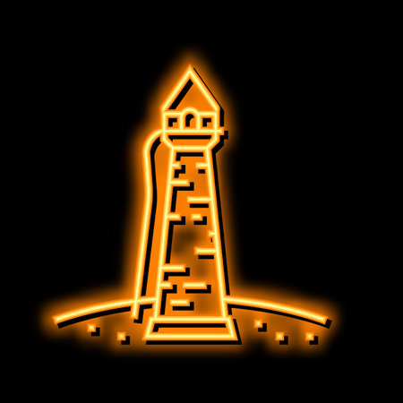 tower fairy tale construction neon glow icon illustrationのイラスト素材
