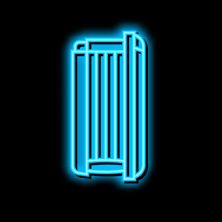 vertical cabin open solarium equipment neon glow icon illustrationのイラスト素材