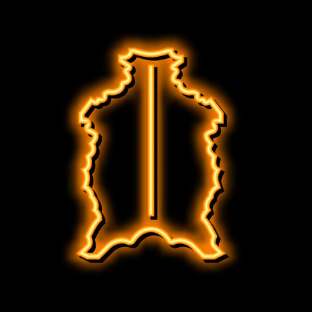 parchment whole skin neon glow icon illustrationのイラスト素材