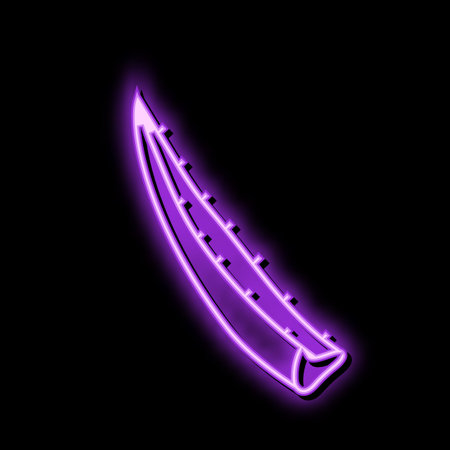 leaf aloe vera neon glow icon illustrationのイラスト素材