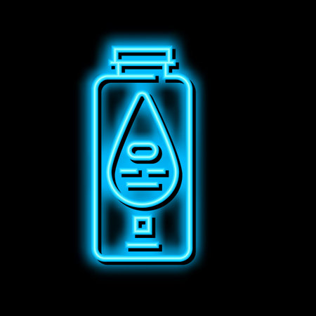 baby powder cosmetic neon glow icon illustrationのイラスト素材