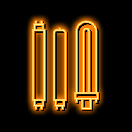 lamp light bulb neon glow icon illustrationのイラスト素材