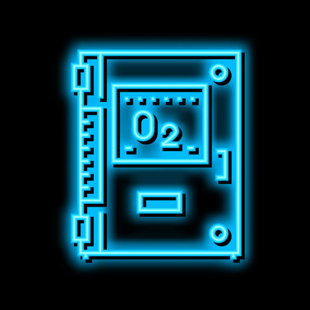 pool ozonator neon glow icon illustrationのイラスト素材