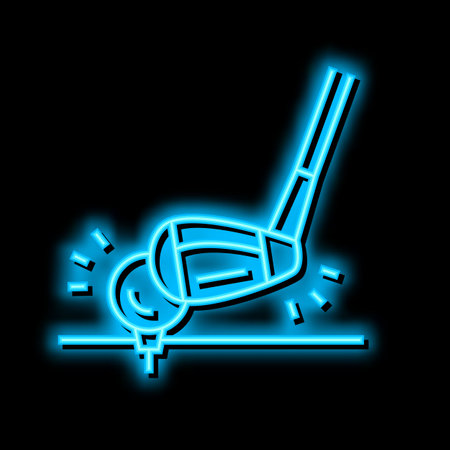 golf sport game neon glow icon illustrationのイラスト素材