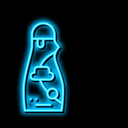 wash laundry crystal neon glow icon illustrationのイラスト素材