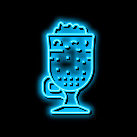 irish coffee neon glow icon illustrationのイラスト素材