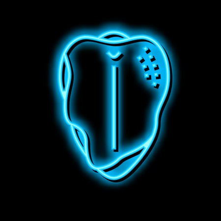 breast with ribs neon glow icon illustrationのイラスト素材