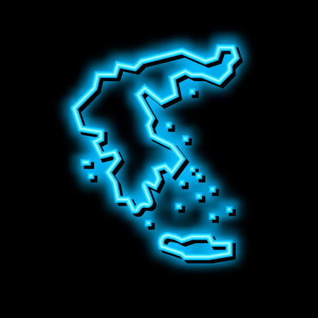 greece map civilization neon glow icon illustrationのイラスト素材