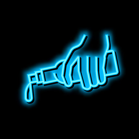 olive oil add neon glow icon illustrationのイラスト素材
