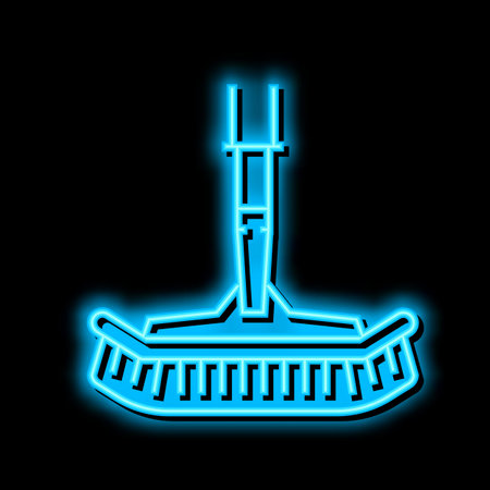 vacuum pool brush neon glow icon illustrationのイラスト素材