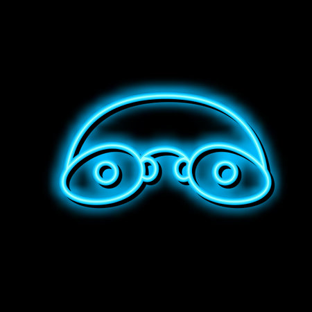 glasses solarium accessory neon glow icon illustrationのイラスト素材