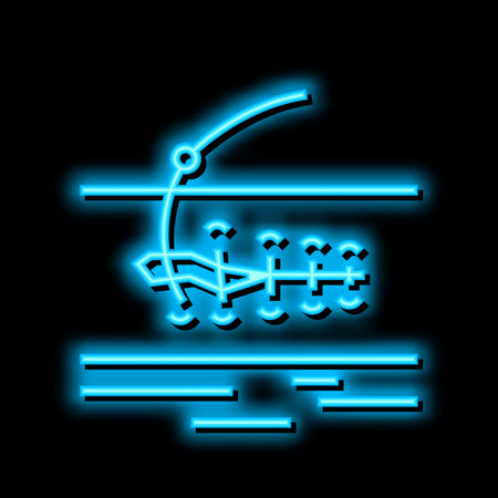 suturing wound neon glow icon illustrationのイラスト素材