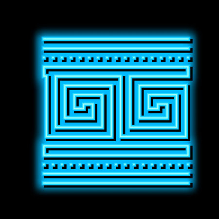 ornament ancient greece neon glow icon illustrationのイラスト素材