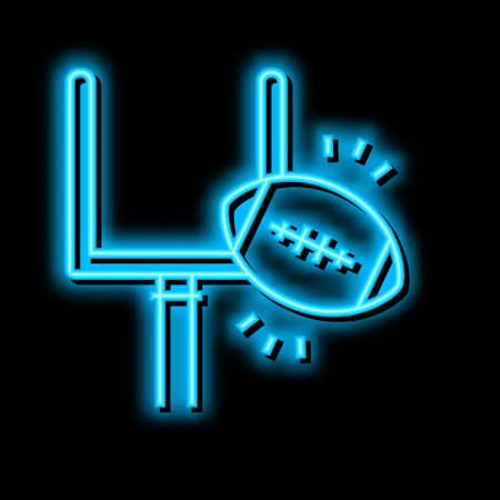 rugby extreme sport game neon glow icon illustrationのイラスト素材