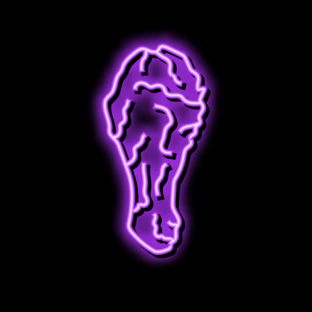 drumstick chicken fried neon glow icon illustrationのイラスト素材