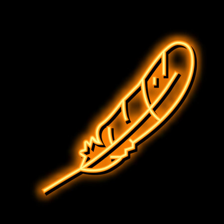 feather bird neon glow icon illustrationのイラスト素材