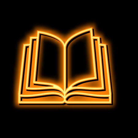 open book neon glow icon illustrationのイラスト素材