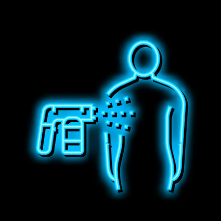 body tan paint neon glow icon illustrationのイラスト素材