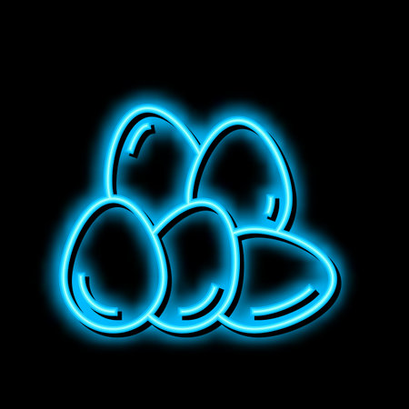 egg chicken neon glow icon illustrationのイラスト素材