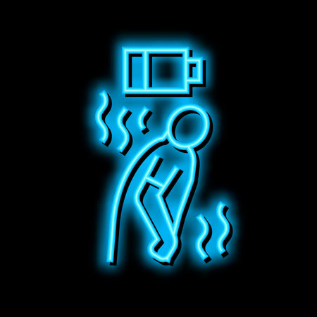fatigue human hepatitis neon glow icon illustrationのイラスト素材
