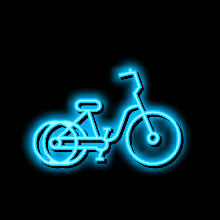 tricycle bicycle type neon glow icon illustrationのイラスト素材