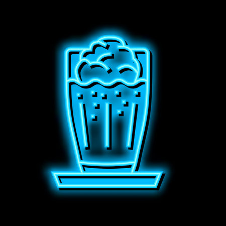 frappe coffee neon glow icon illustrationのイラスト素材