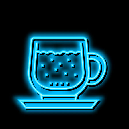espresso coffee neon glow icon illustrationのイラスト素材